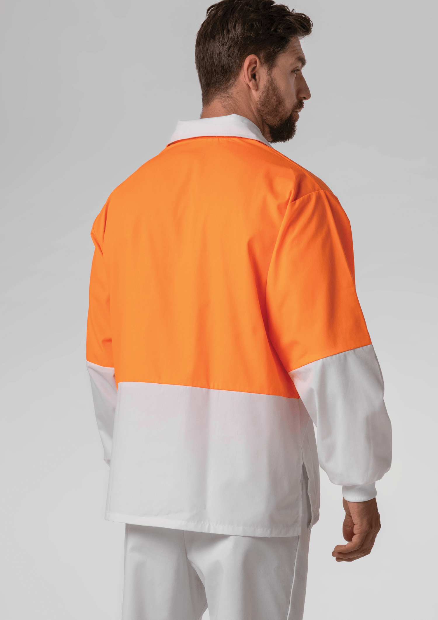 High Vis Long Sleeve Foodshirt - white/orange