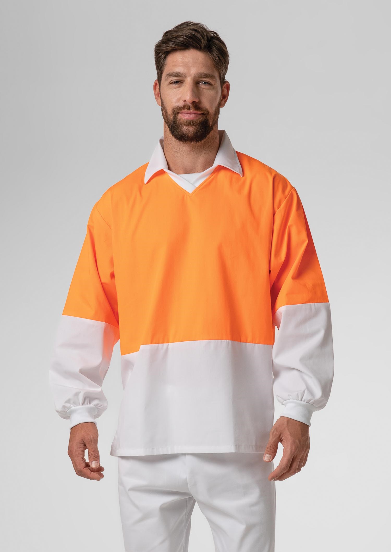 High Vis Long Sleeve Foodshirt - white/orange