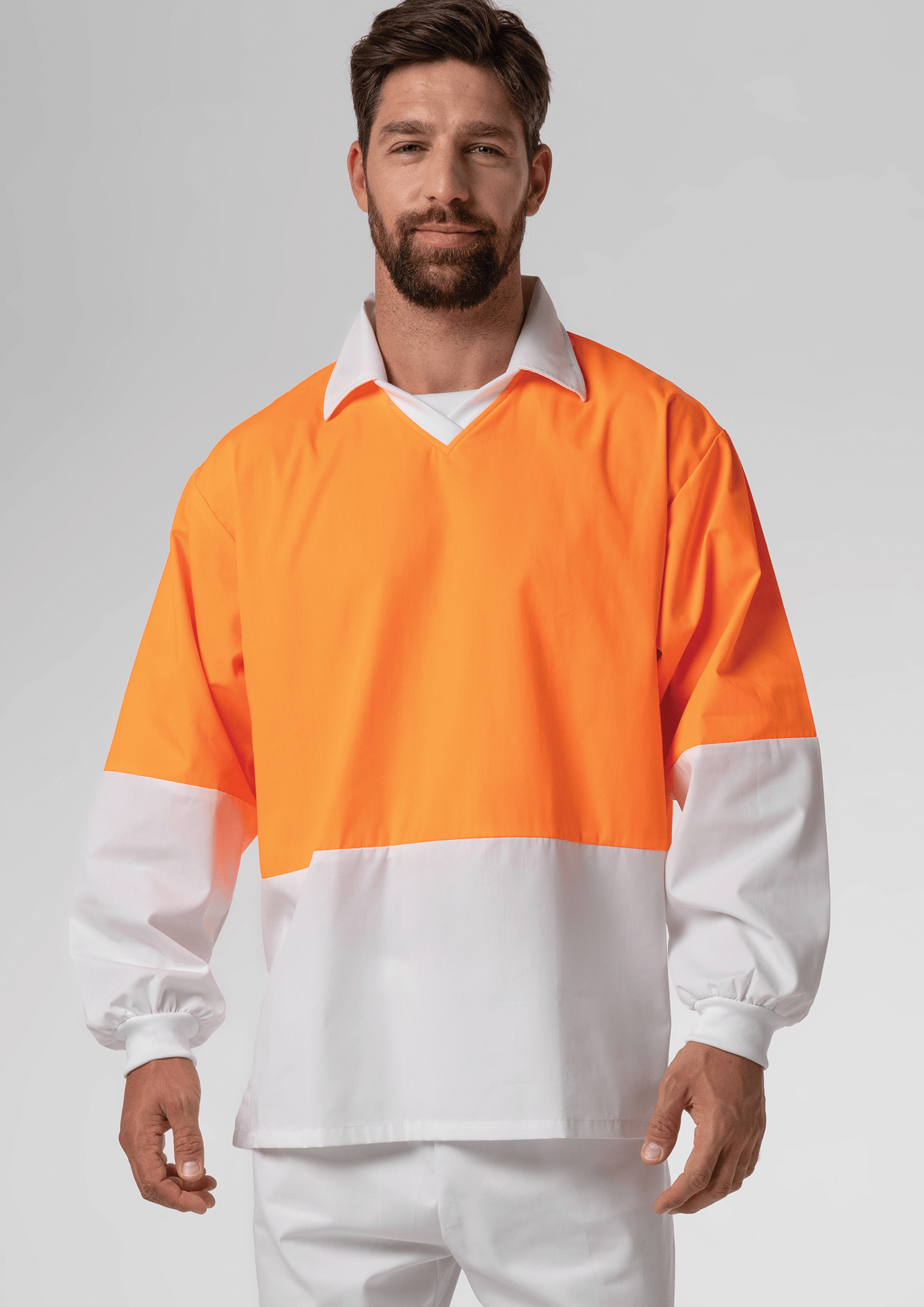 High Vis Long Sleeve Foodshirt - white/orange