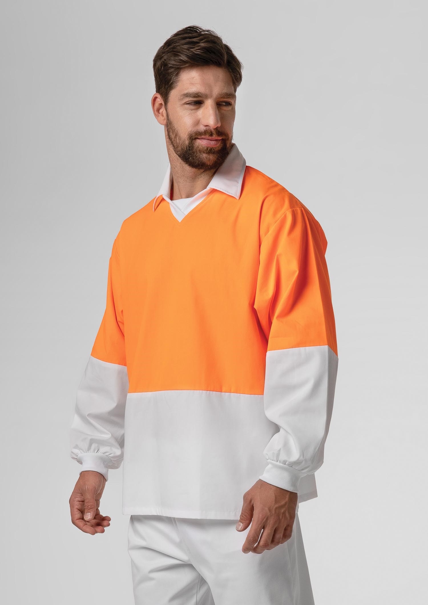 High Vis Long Sleeve Foodshirt - white/orange