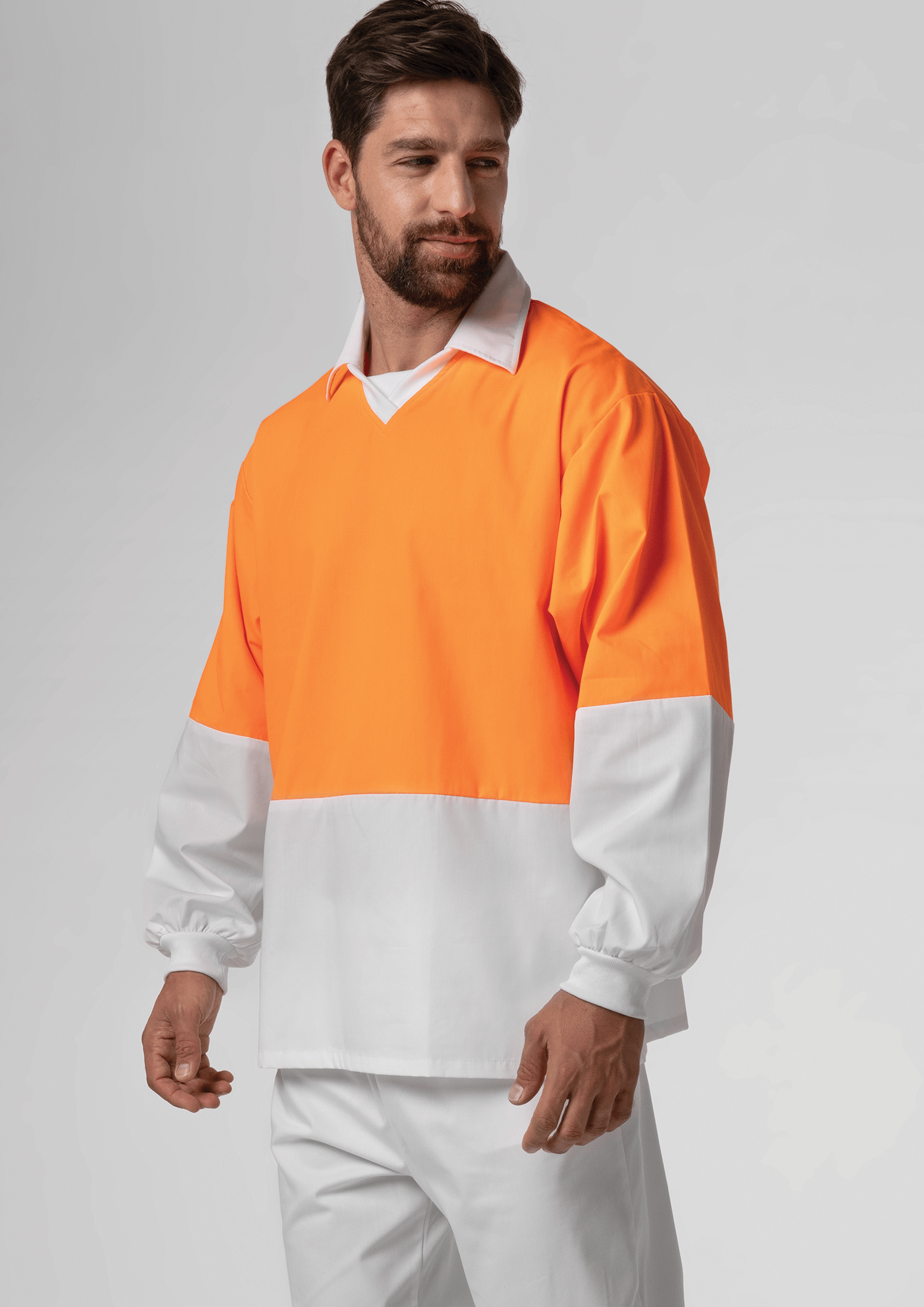 High Vis Long Sleeve Foodshirt - white/orange