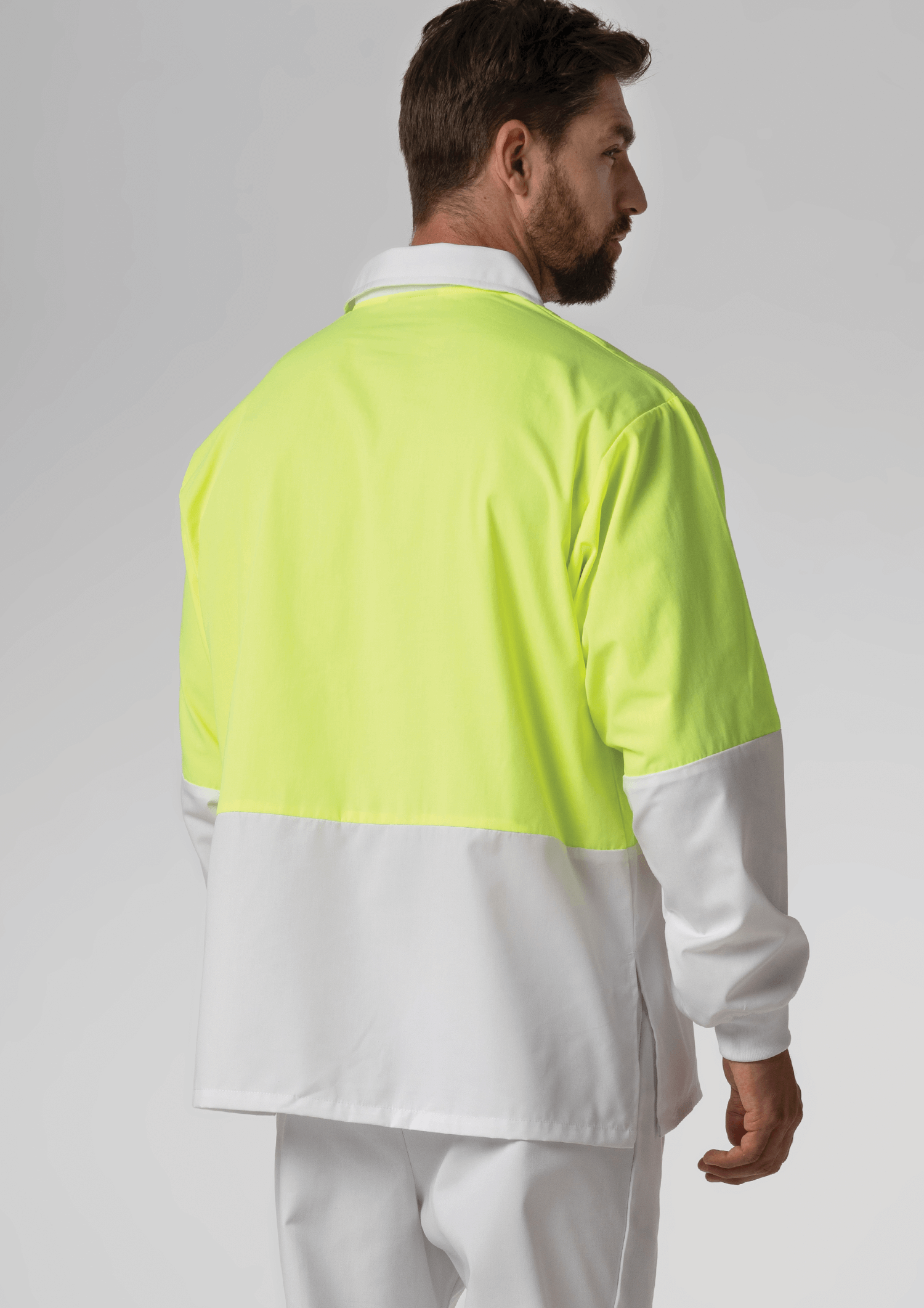 High Vis Long Sleeve Foodshirt - white/yellow