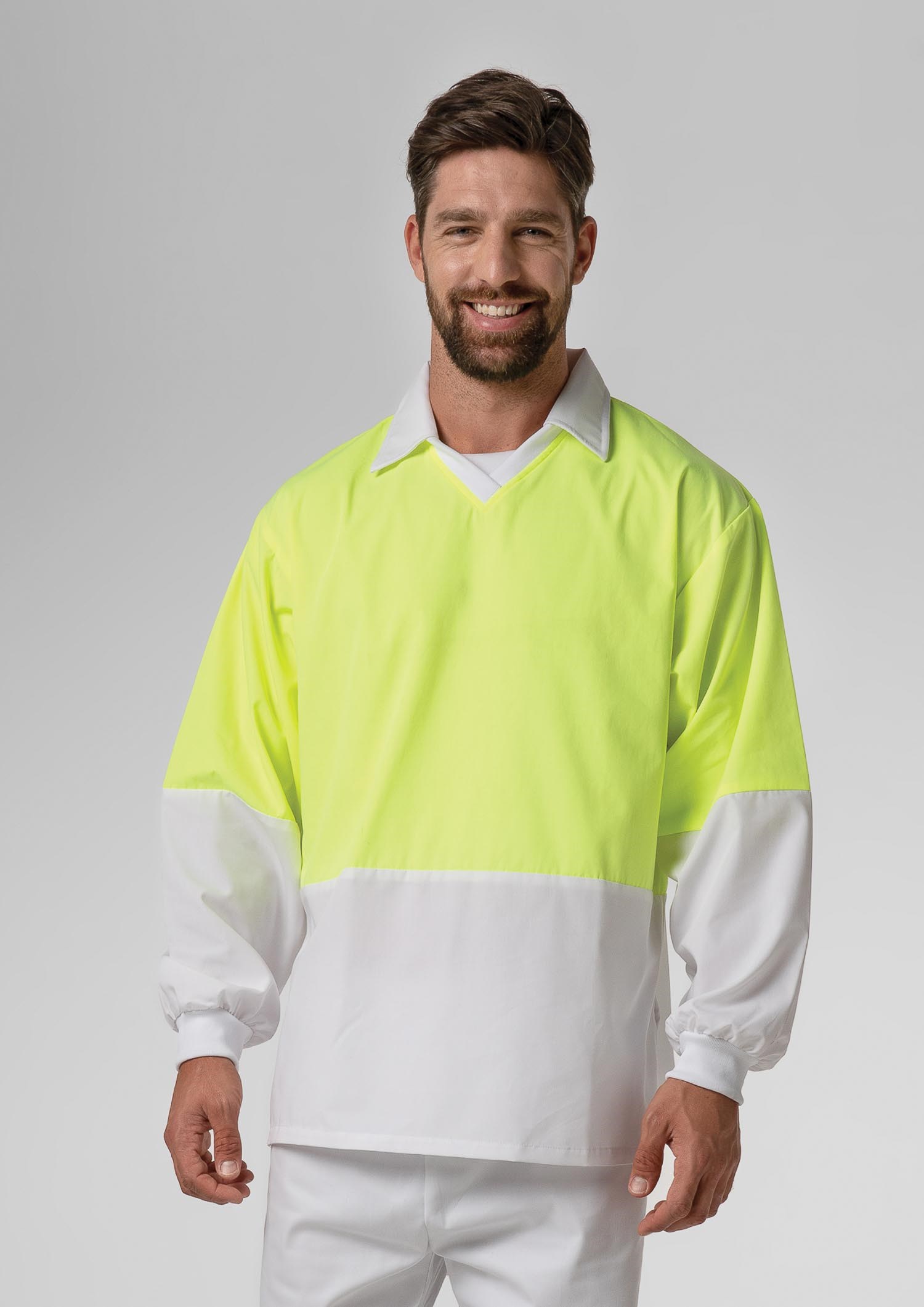 High Vis Long Sleeve Foodshirt - white/yellow