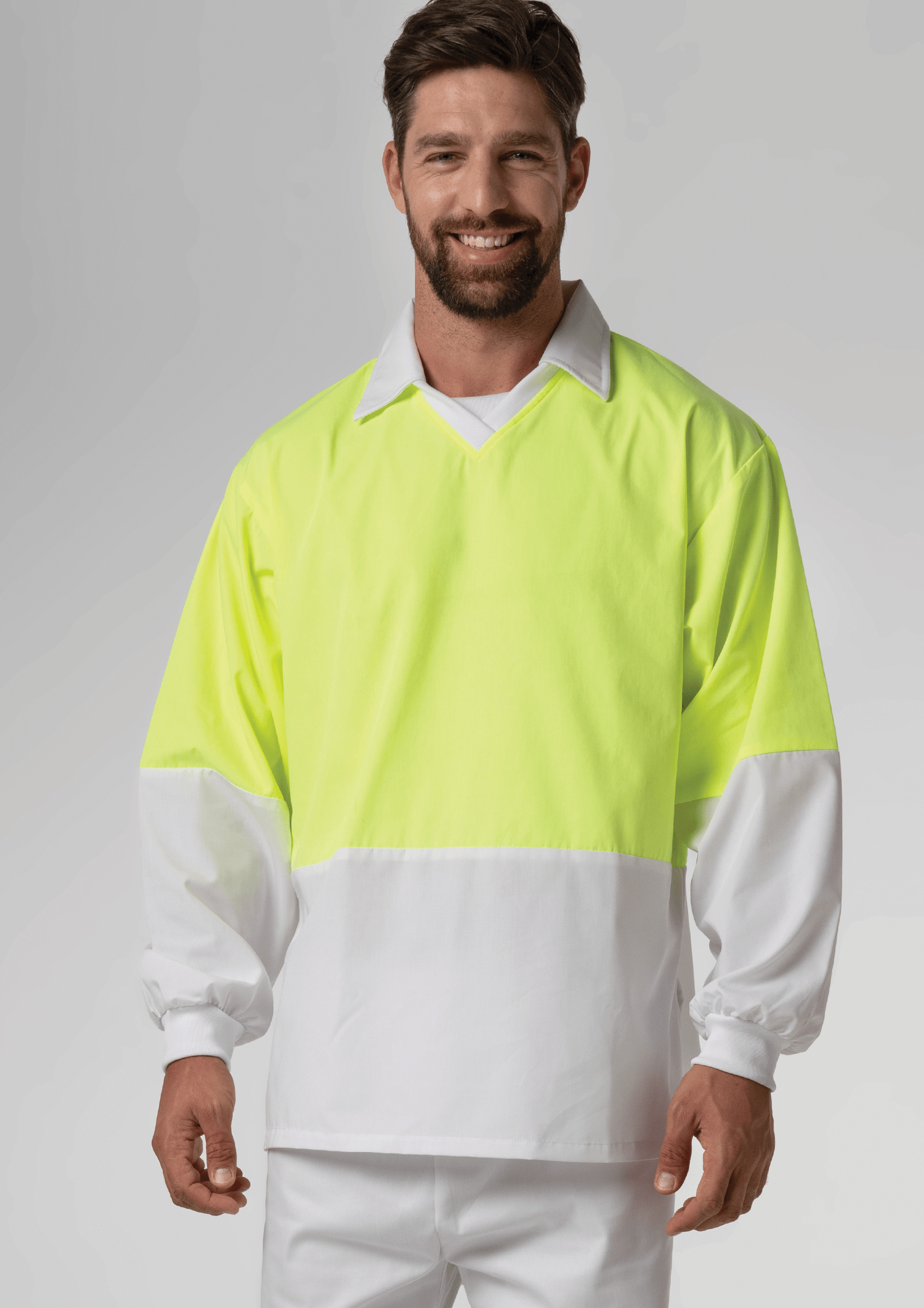 High Vis Long Sleeve Foodshirt - white/yellow