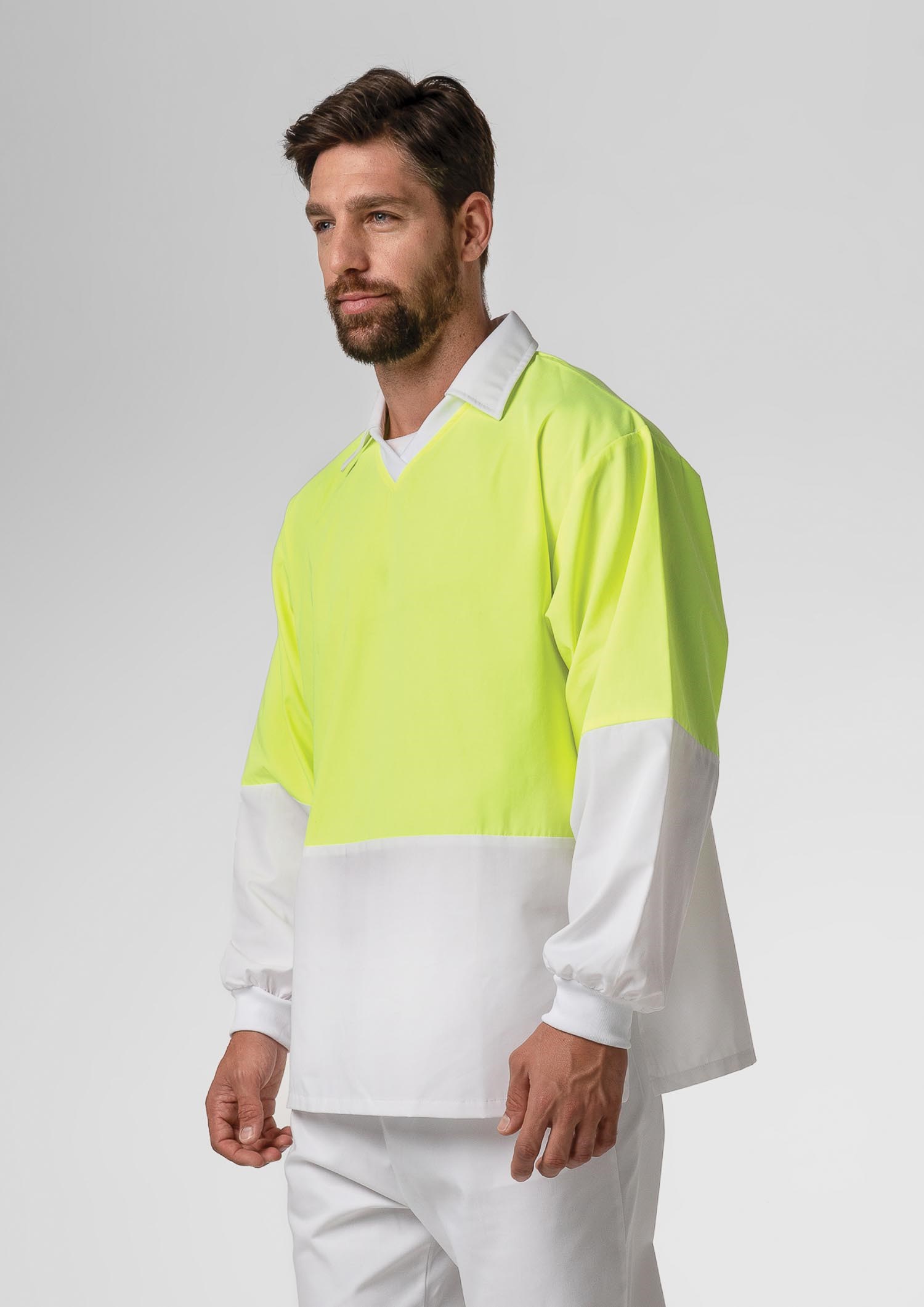 High Vis Long Sleeve Foodshirt - white/yellow