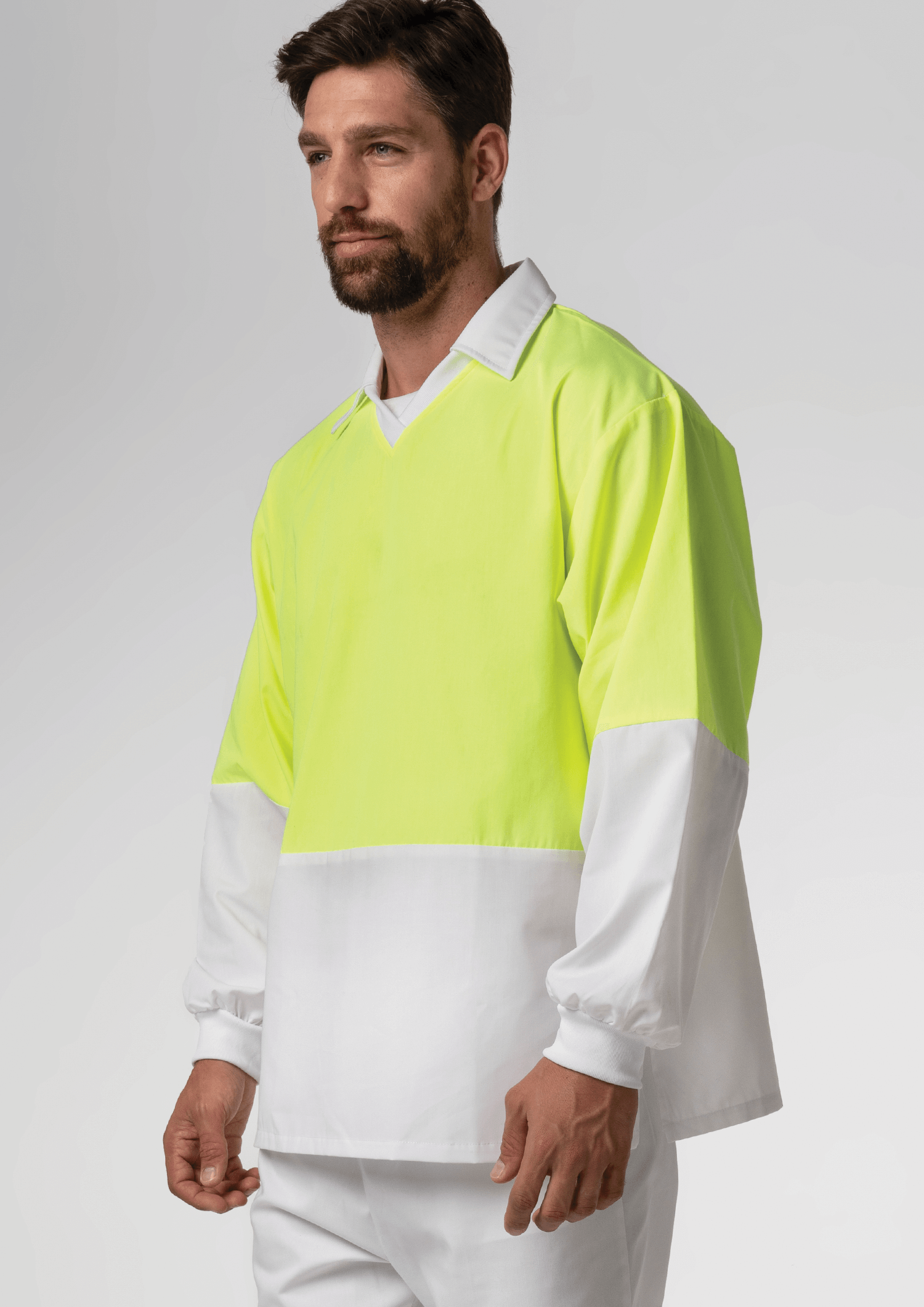 High Vis Long Sleeve Foodshirt - white/yellow