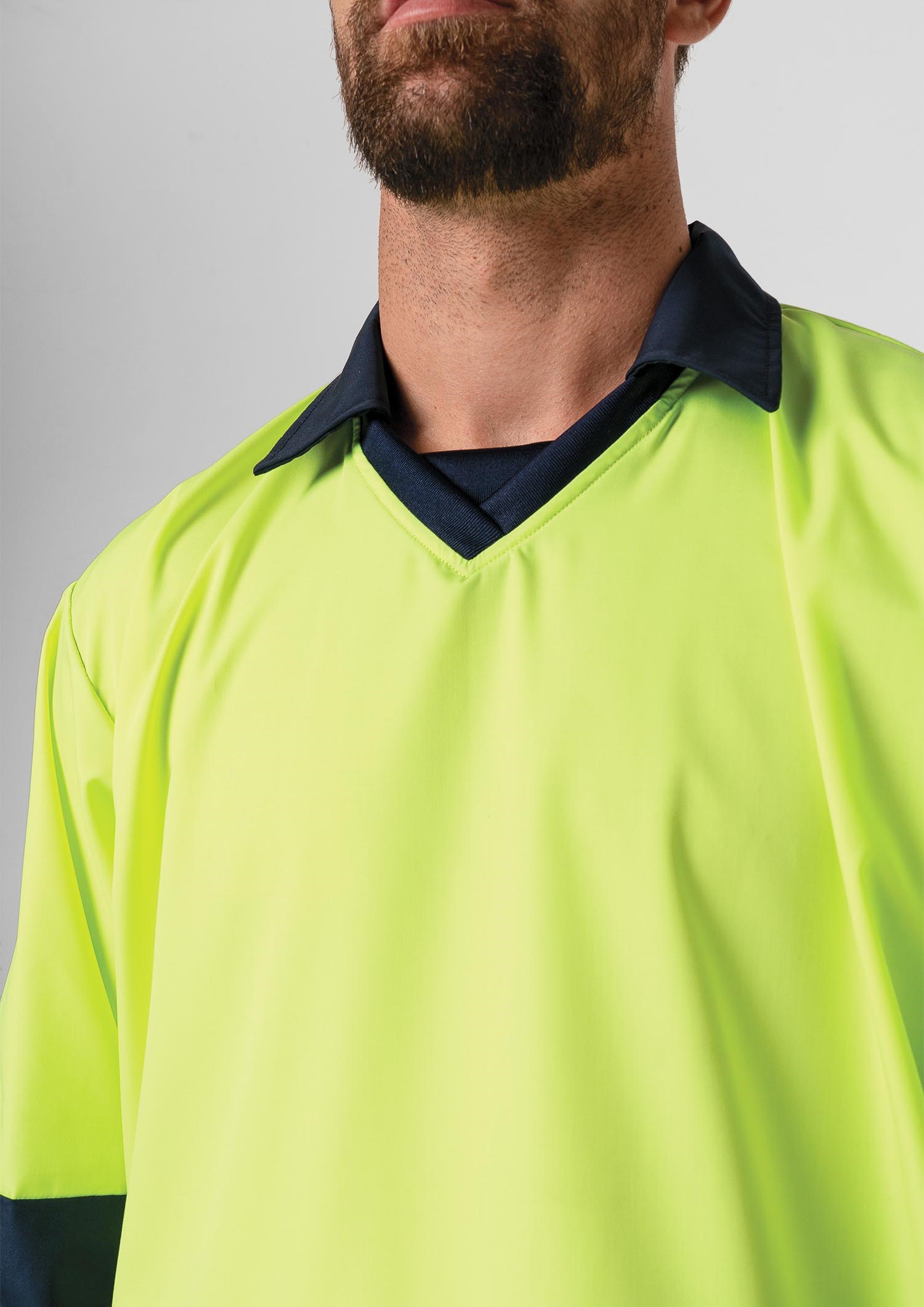 High Vis Long Sleeve Foodshirt - navy/yellow