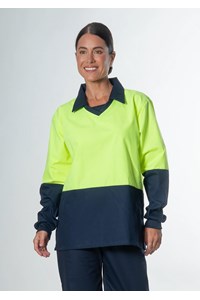 High Vis Long Sleeve Foodshirt - navy/yellow