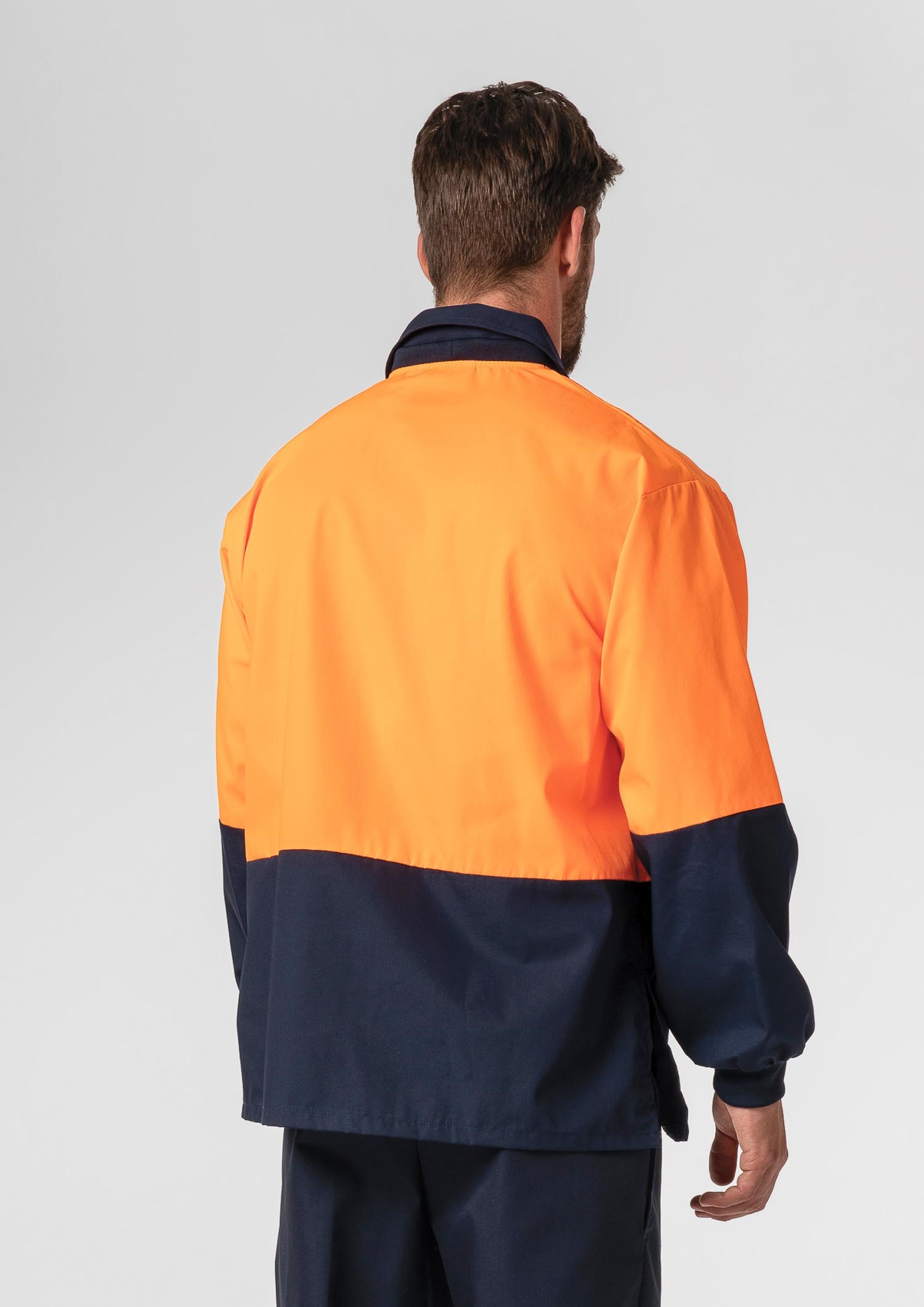 High Vis Long Sleeve Foodshirt - navy/orange