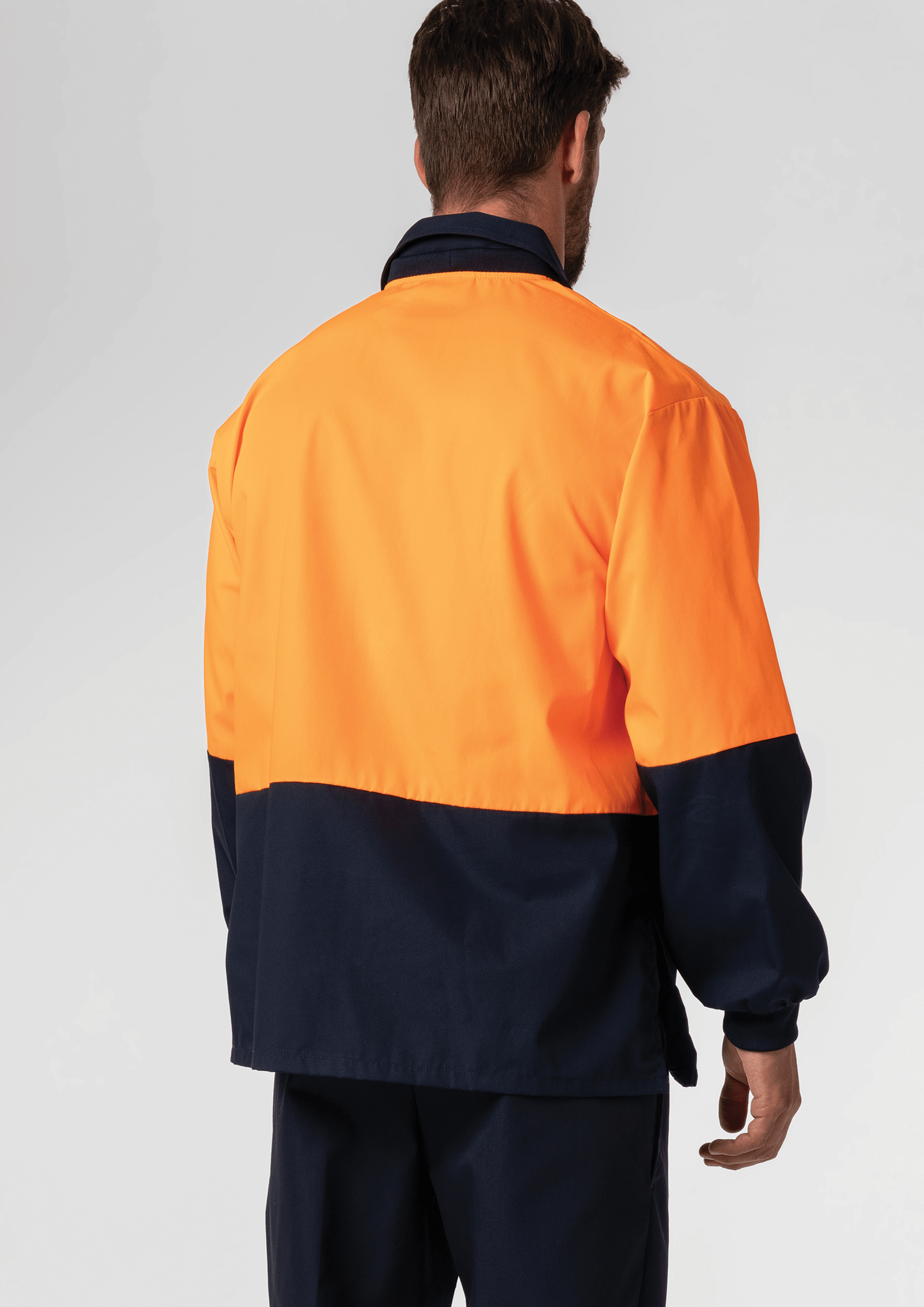 High Vis Long Sleeve Foodshirt - navy/orange