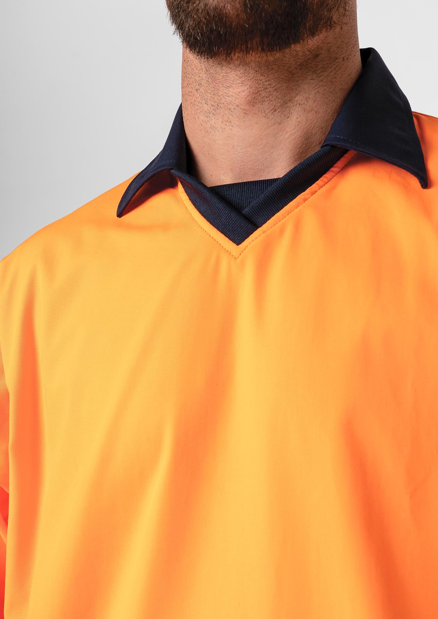 High Vis Long Sleeve Foodshirt - navy/orange