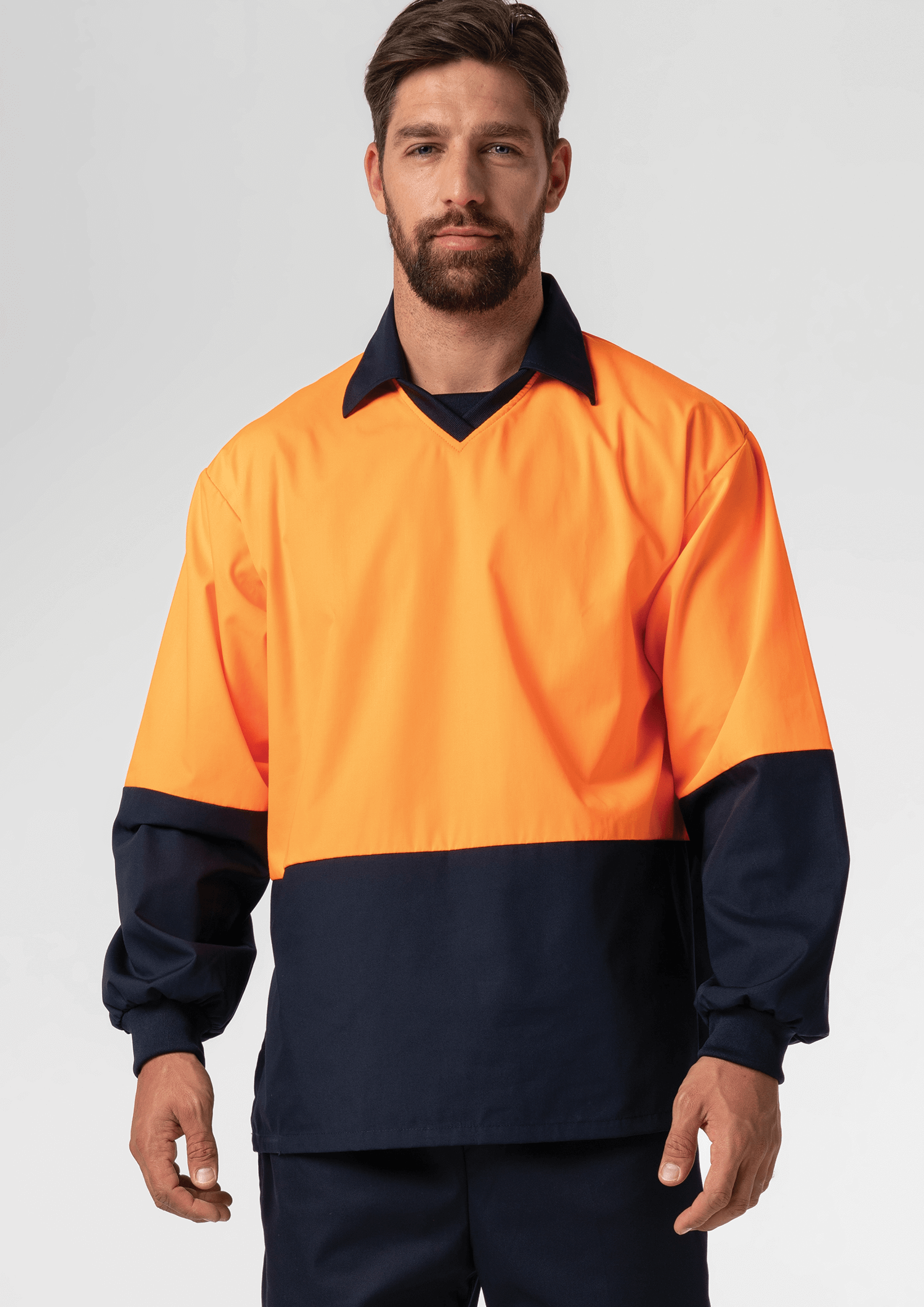 High Vis Long Sleeve Foodshirt - navy/orange