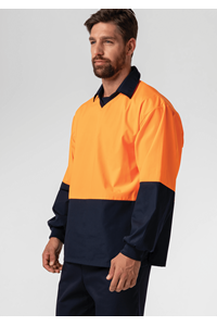 High Vis Long Sleeve Foodshirt - navy/orange