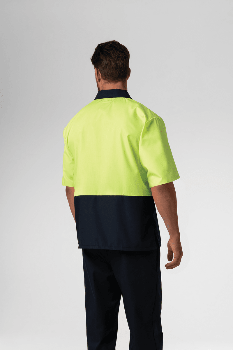 High Vis Short Sleeve Foodshirt - navy/yellow