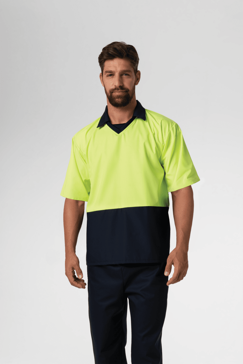 High Vis Short Sleeve Foodshirt - navy/yellow