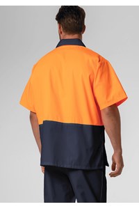 High Vis Short Sleeve Foodshirt - navy/orange