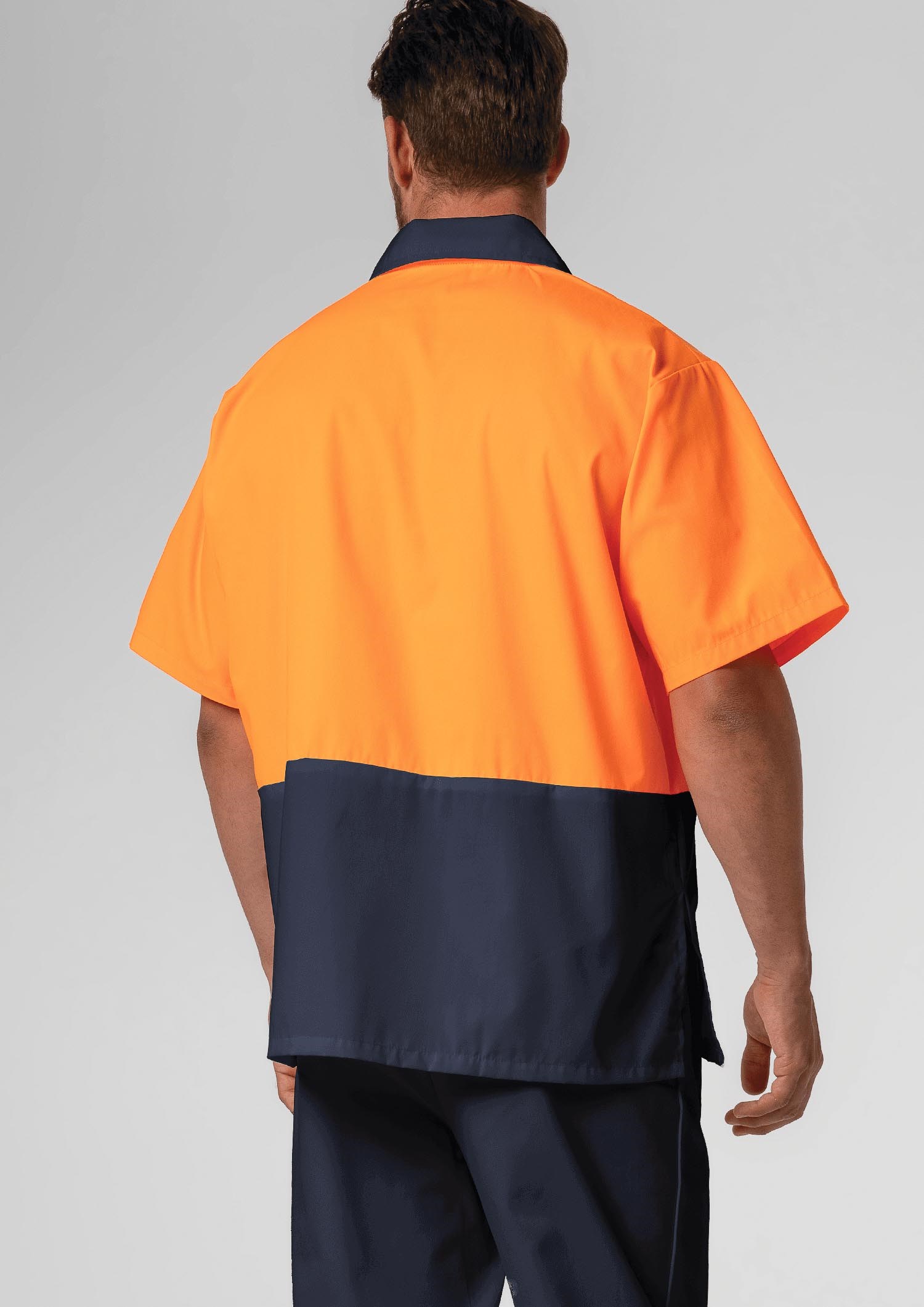 High Vis Short Sleeve Foodshirt - navy/orange