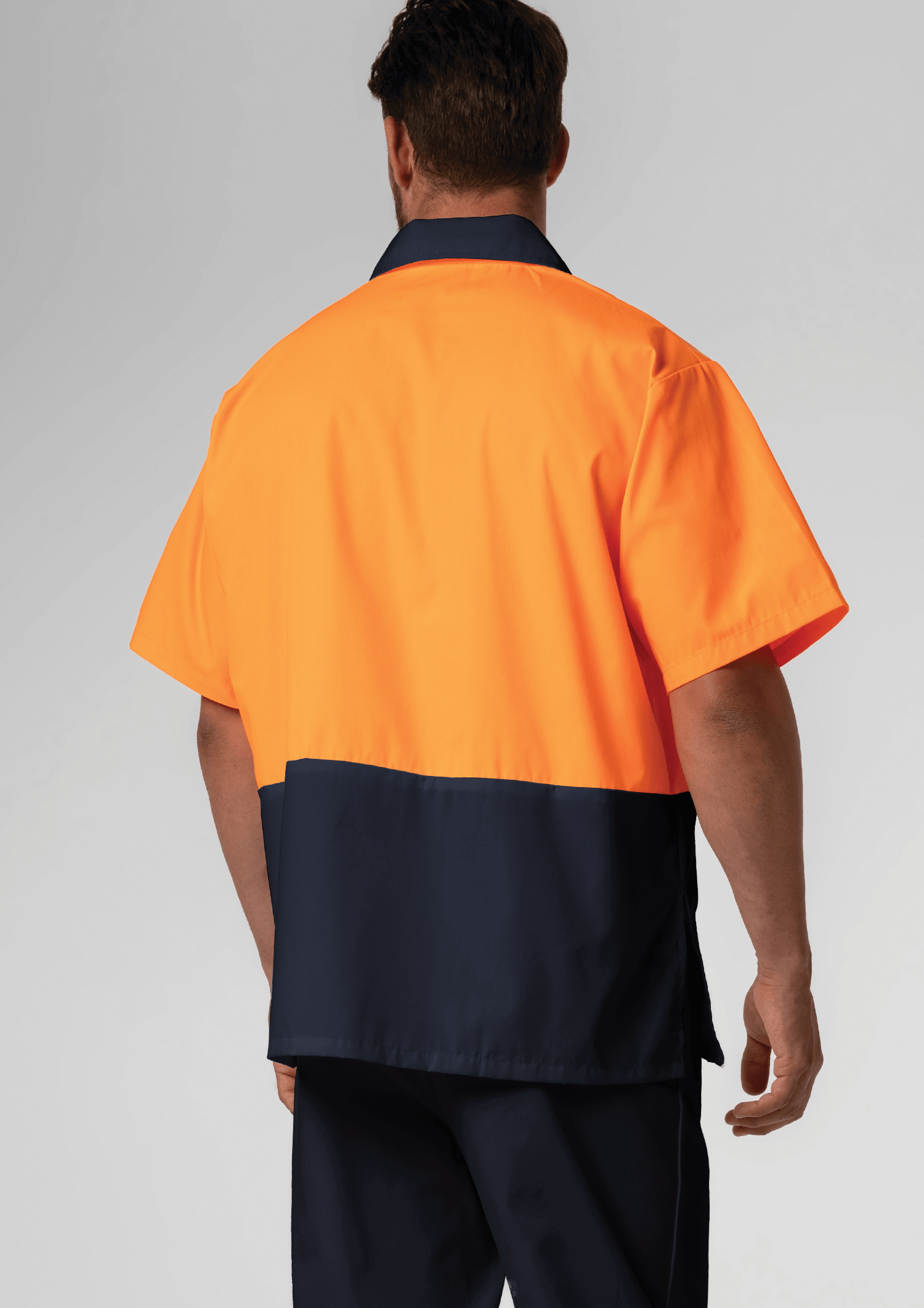 High Vis Short Sleeve Foodshirt - navy/orange