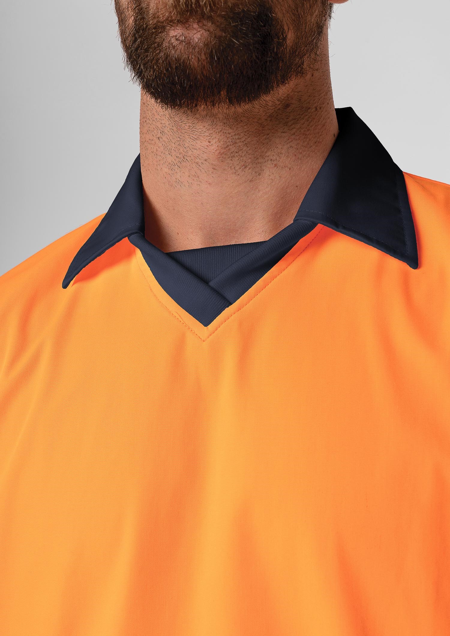 High Vis Short Sleeve Foodshirt - navy/orange