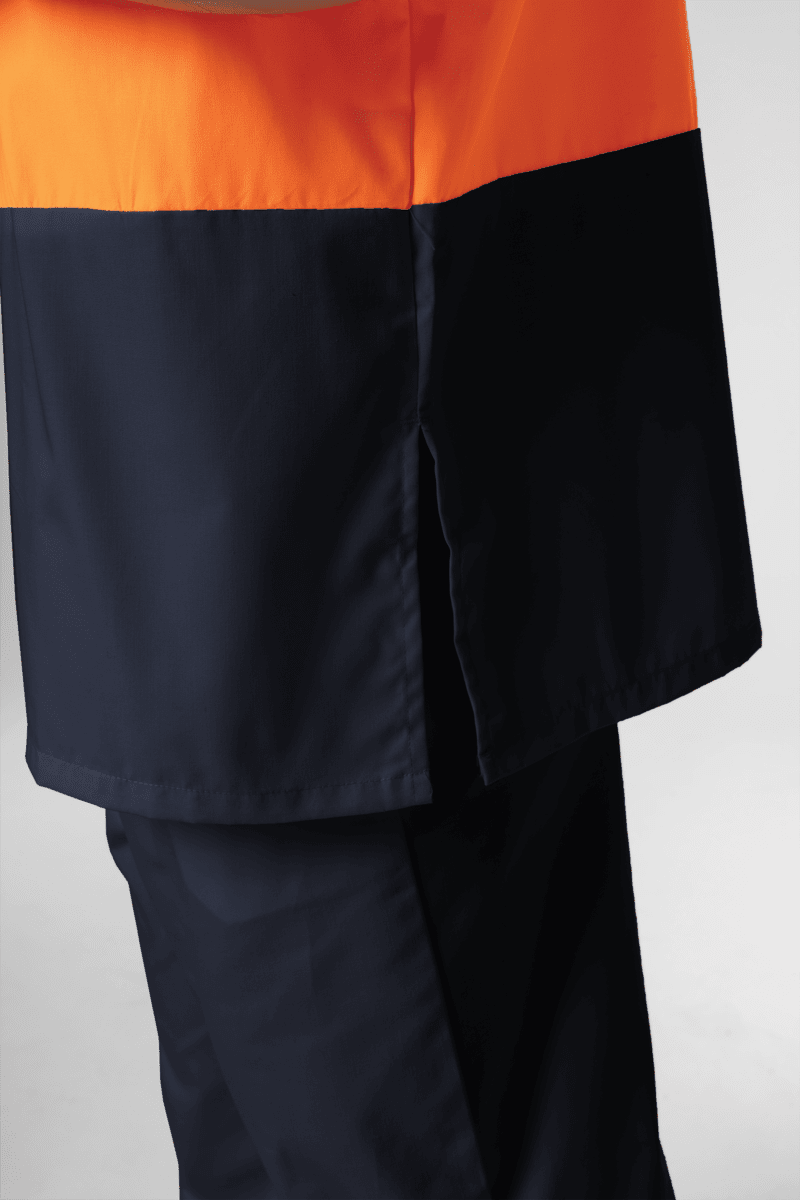 High Vis Short Sleeve Foodshirt - navy/orange