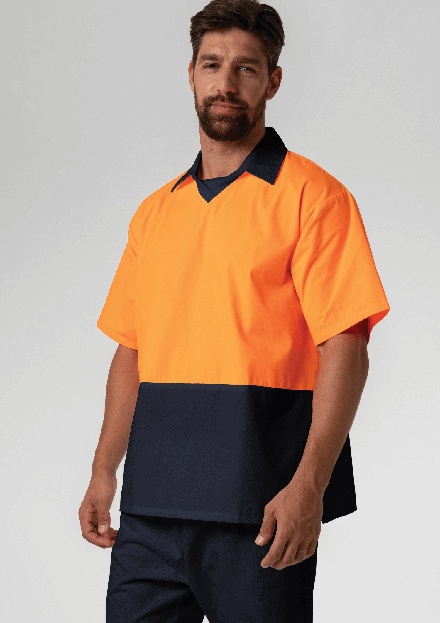 High Vis Short Sleeve Foodshirt - navy/orange