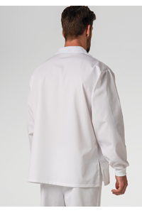 Food Top With Ribbing Collor - white
