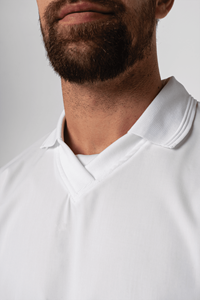 Food Top With Ribbing Collor - white