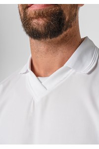 Food Top With Ribbing Collor - white