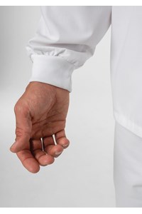 Food Top With Ribbing Collor - white