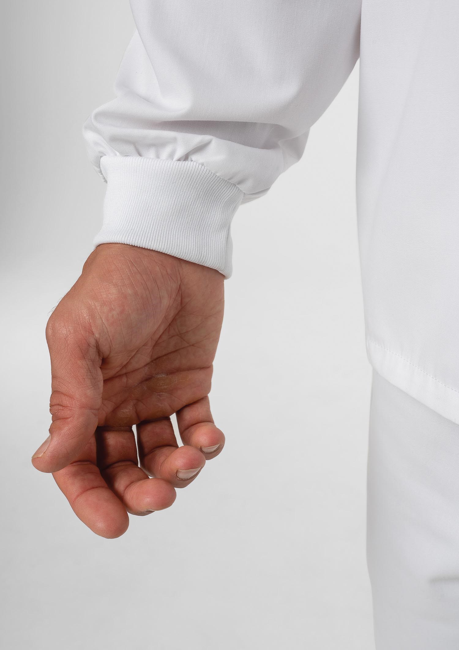 Food Top With Ribbing Collor - white