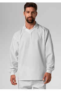 Food Top With Ribbing Collor - white