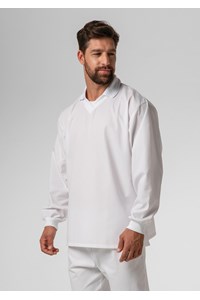 Food Top With Ribbing Collor - white