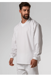 Food Top With Ribbing Collor - white