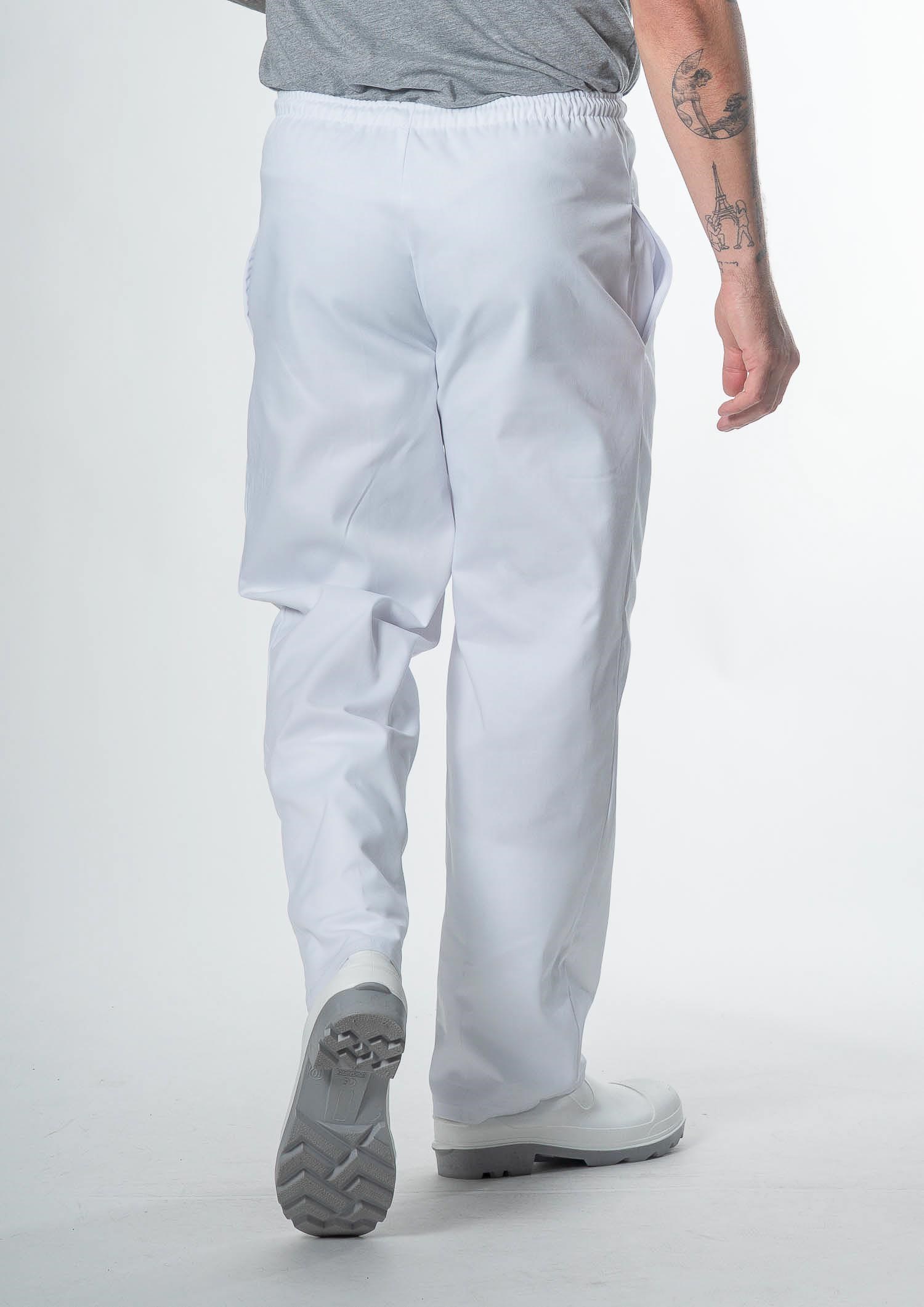 Unisex Food Pant With Internal Pocket - white