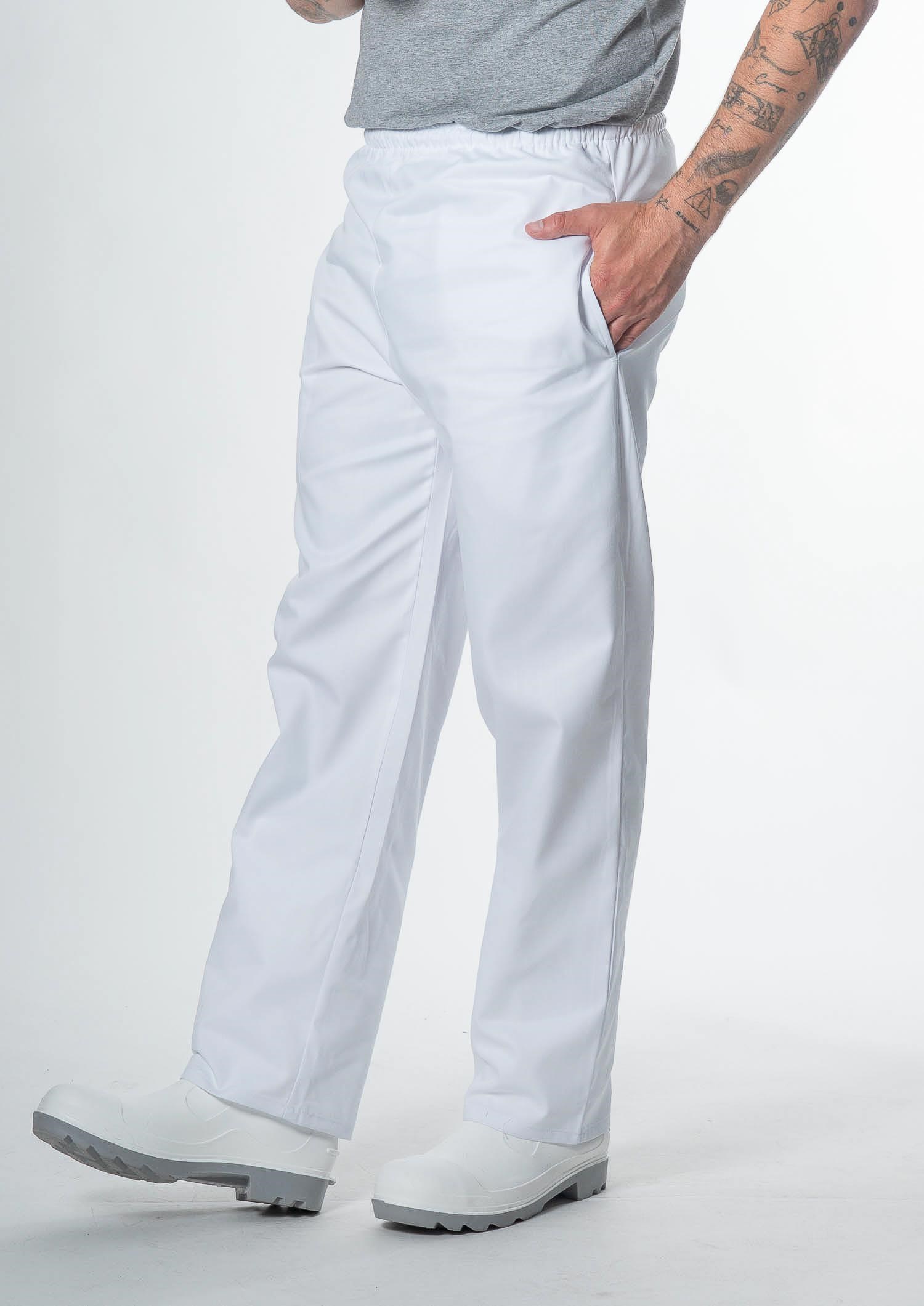 Unisex Food Pant With Internal Pocket - white