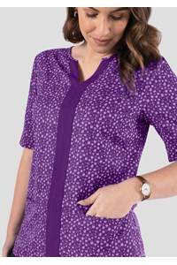 Poppy Contrast Tunic Top - sea breeze blackberry