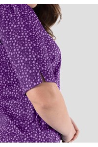 Poppy Contrast Tunic Top - sea breeze blackberry