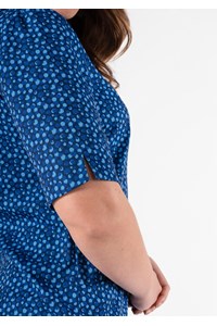 Poppy Women's Short Sleeve Printed Tunic - sea breeze estate blue