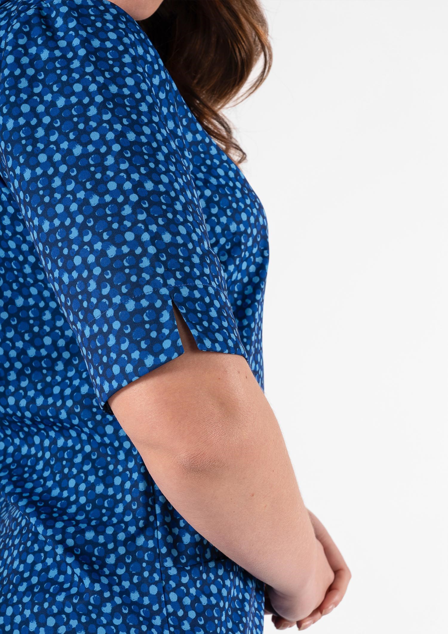 Poppy Women's Short Sleeve Printed Tunic - sea breeze estate blue