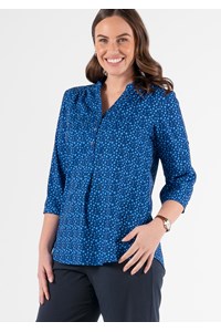 Iris 3/4 Sleeve Top - sea breeze