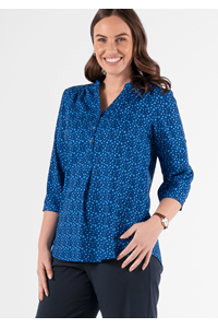 Iris 3/4 Sleeve Top - sea breeze