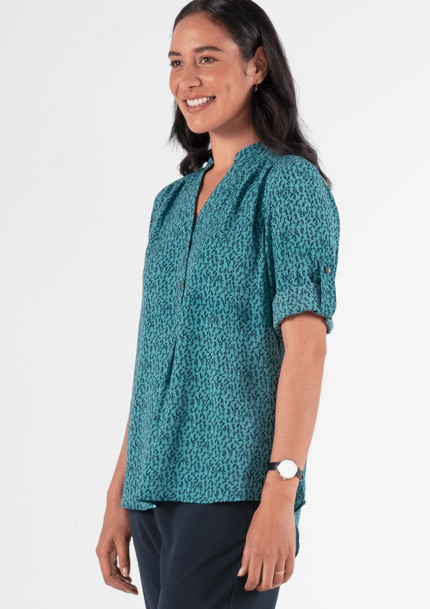 Iris 3/4 Sleeve Top - flora