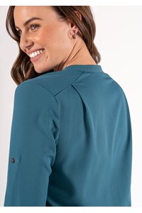 Iris 3/4 Sleeve Top - hydro teal