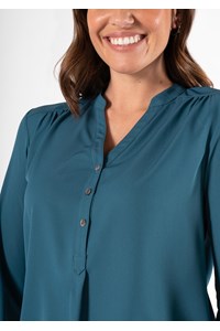 Iris 3/4 Sleeve Top - hydro teal