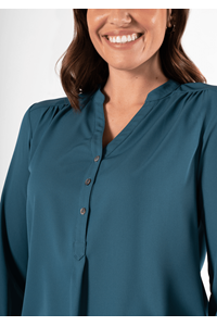 Iris 3/4 Sleeve Top - hydro teal