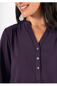 Iris 3/4 Sleeve Top - blackberry
