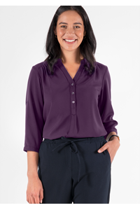 Iris 3/4 Sleeve Top - blackberry