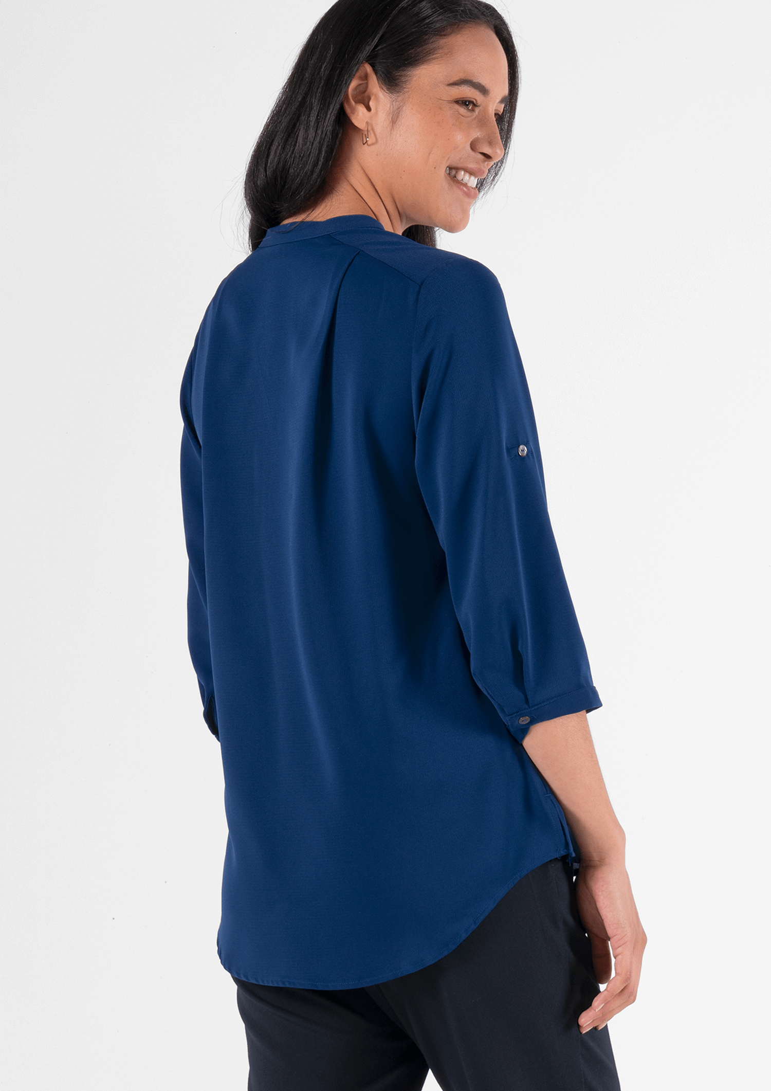 Iris 3/4 Sleeve Top - estate blue