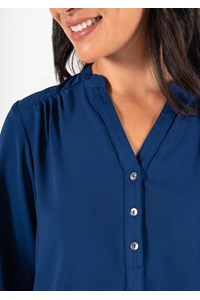 Iris 3/4 Sleeve Top - estate blue