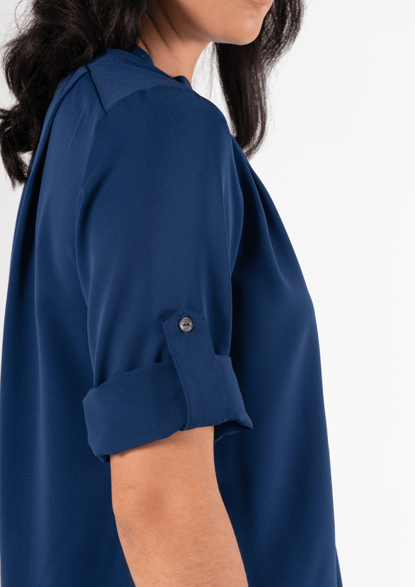 Iris 3/4 Sleeve Top - estate blue